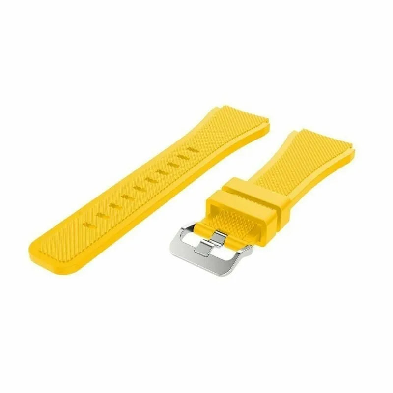 Twill Silicone Strap, yellow, without a watch, 3/4 front view