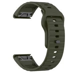 Outdoor Silicone Strap, army green, without a watch, 3/4 front view