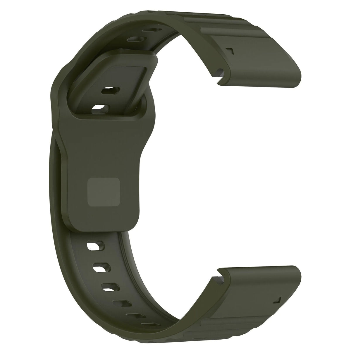Outdoor Silicone Strap, army green, without a watch, 3/4 front view