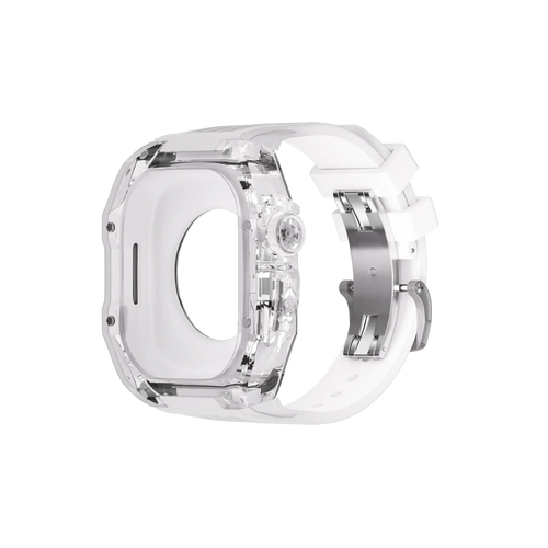Reqior Apple Watch 45mm Polymer Hülle mit integriertem Gummi-Armband (Transparent)