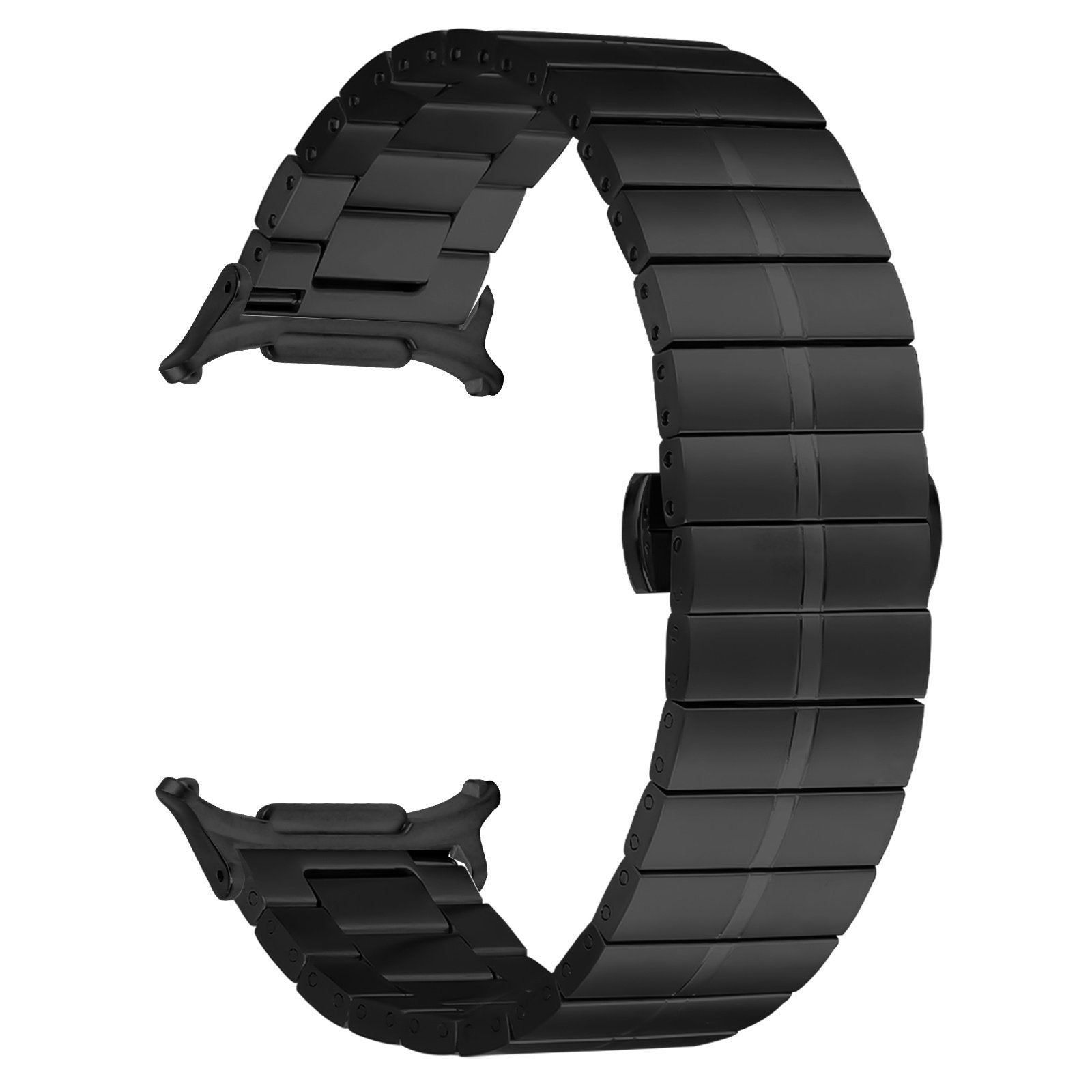Premium Metal Strap, black, without a watch, 3/4 front view