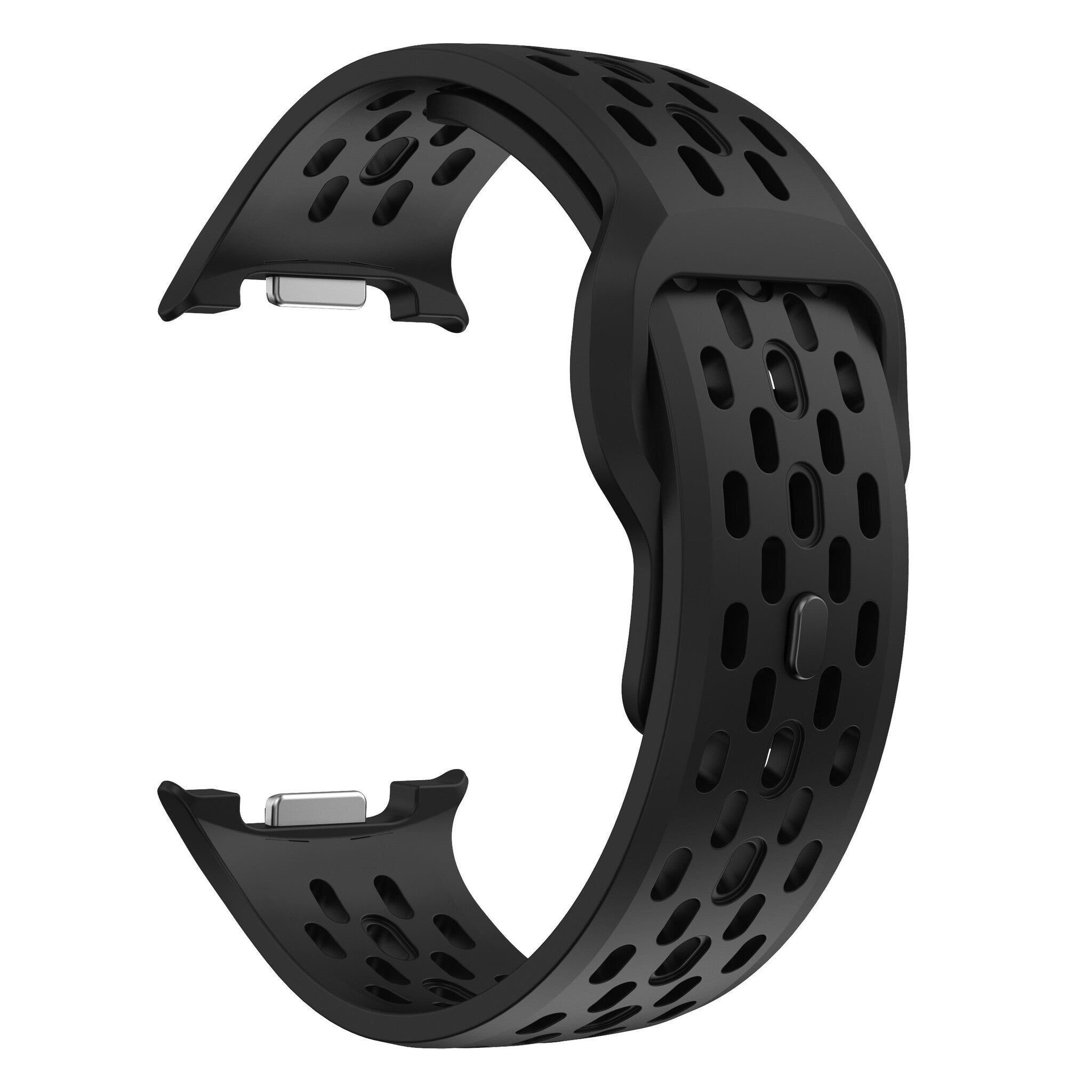Samsung Galaxy Watch 8 - 40mm Silikonarmband mit Löchern (Schwarz)