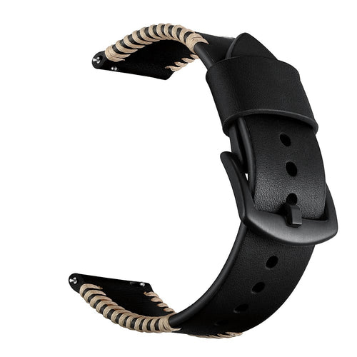 Huawei Watch GT 6 - 46mm Stitched Lederarmband (Schwarz)