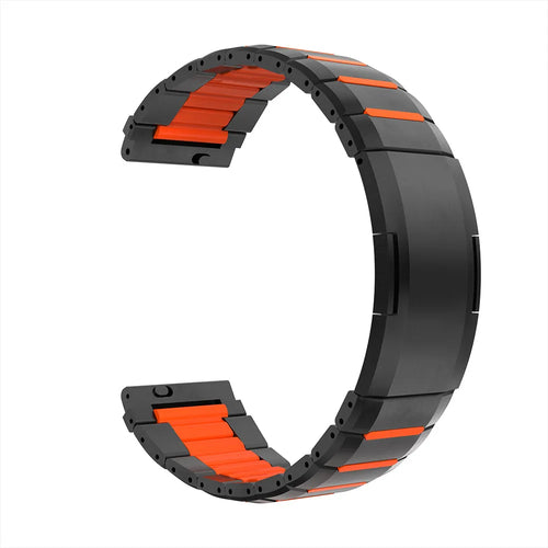 Oppo Watch X 'One Push' Steel Hybrid Strap (Black/Orange)