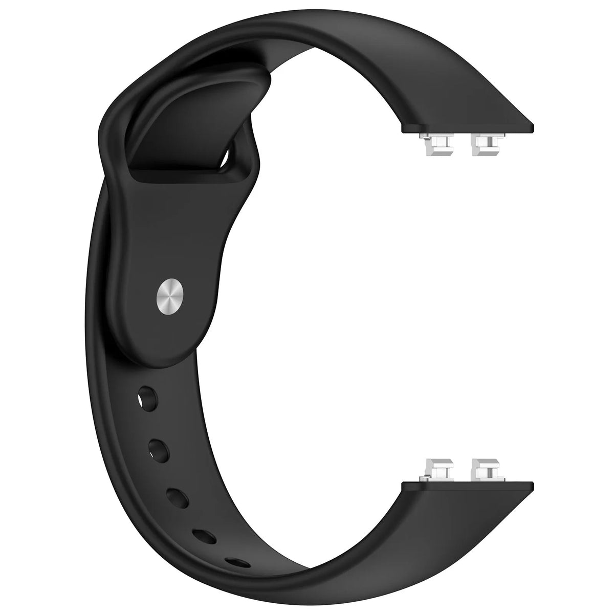 Silicone Sport Strap, black, without a watch, 3/4 front view