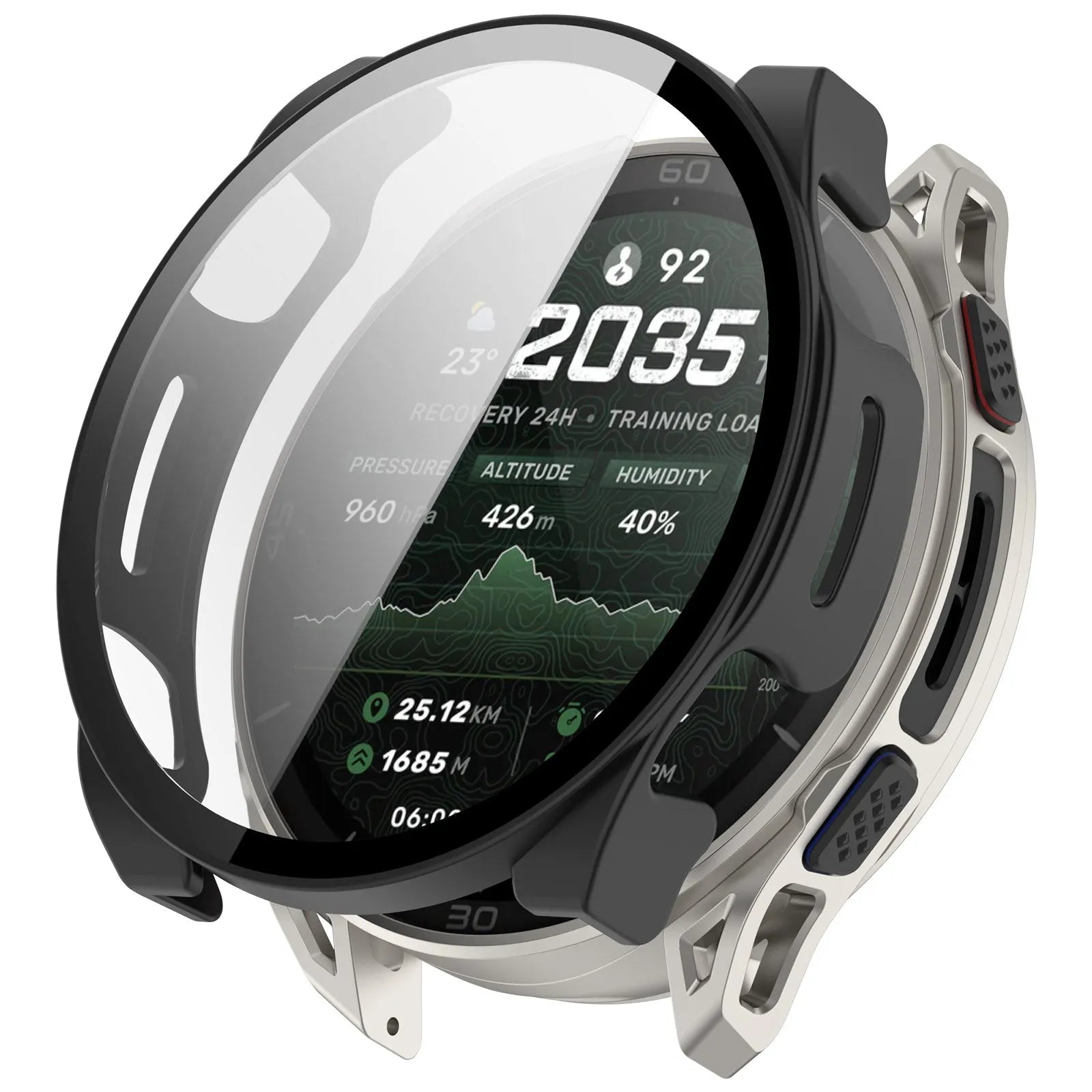 Coque rigide avec verre Amazfit Cheetah 2 Ultra (noir)