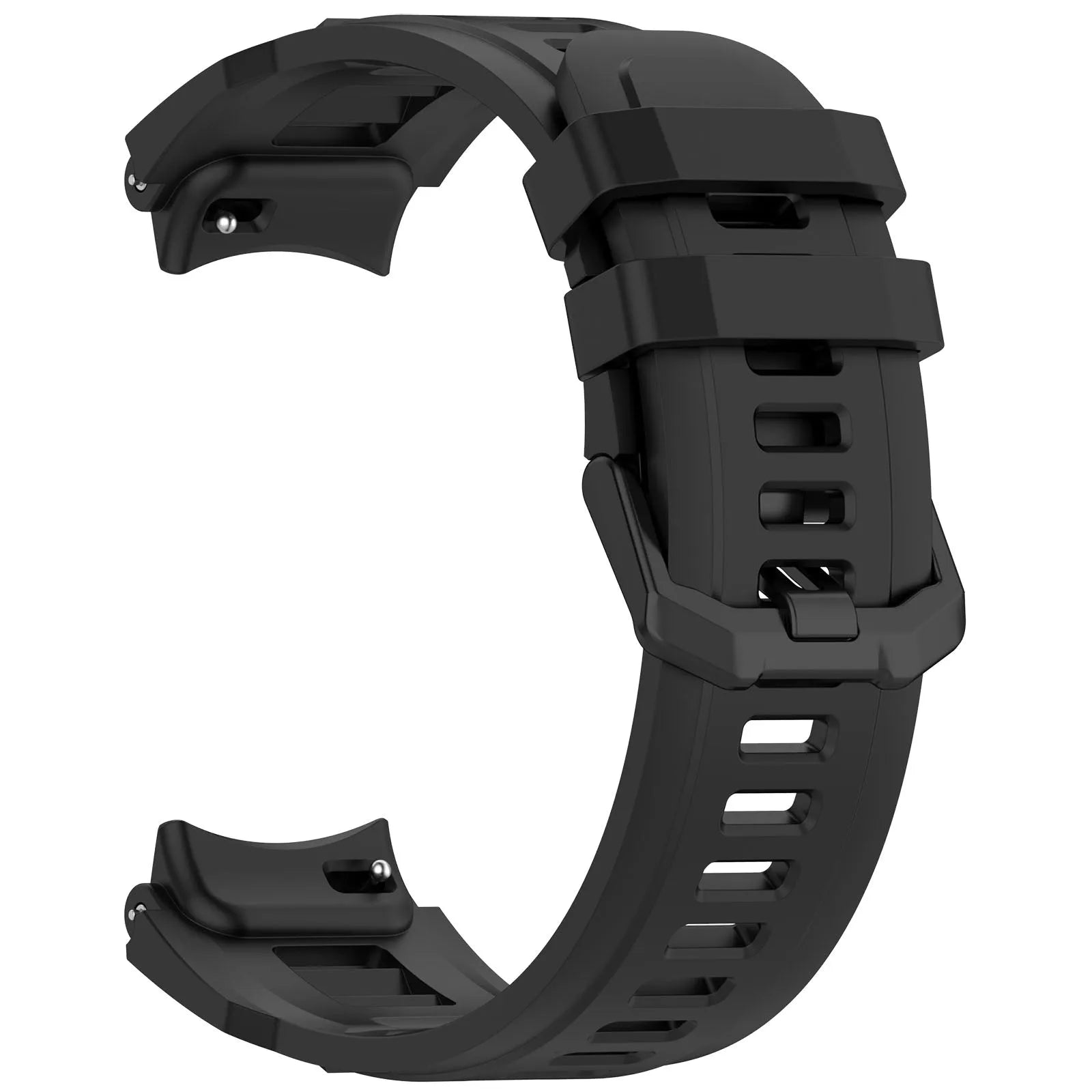 Silicone Strap, black, without a watch, 3/4 front view