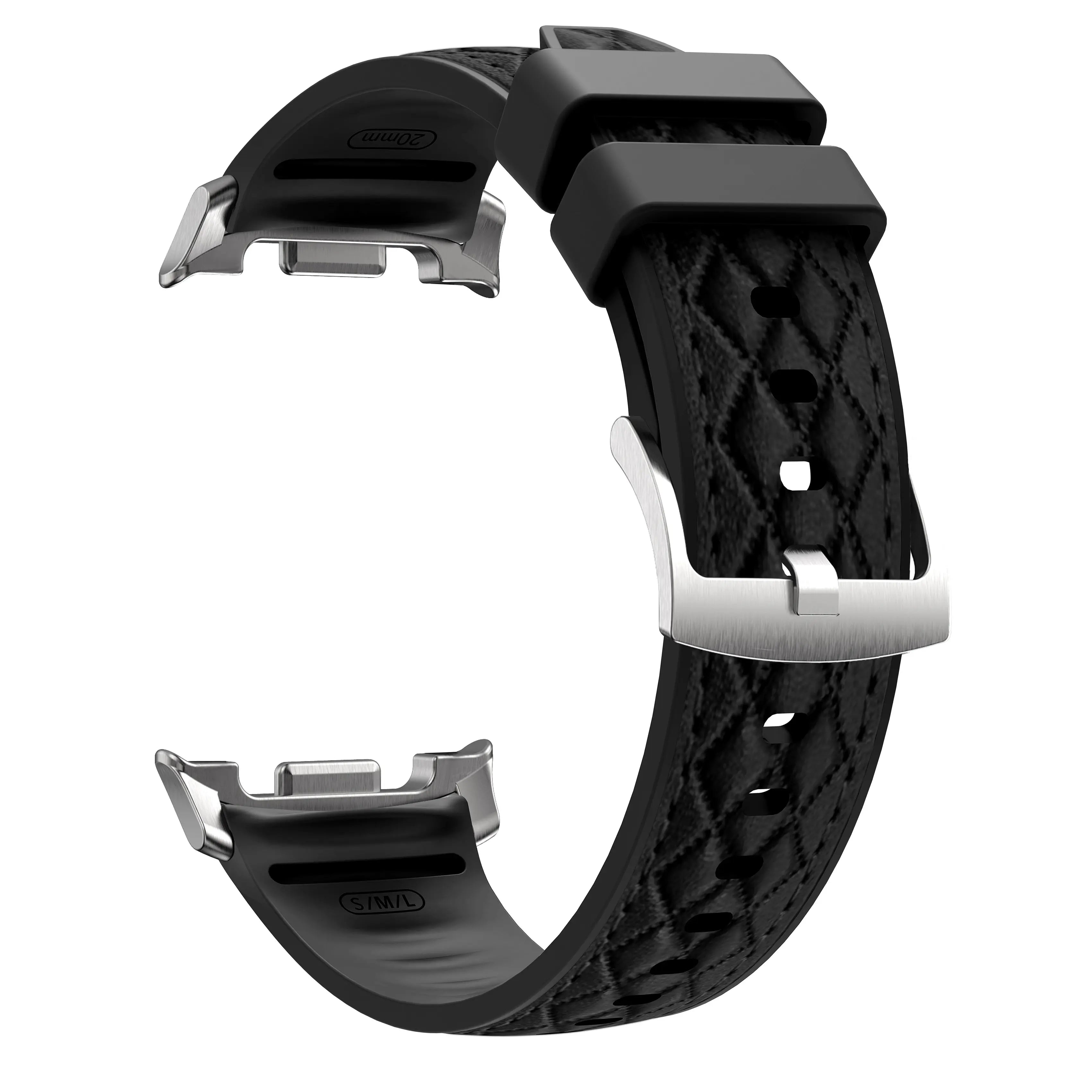 Samsung Galaxy Watch 9 - 44mm Diamond Hybrid Lederarmband (Schwarz)
