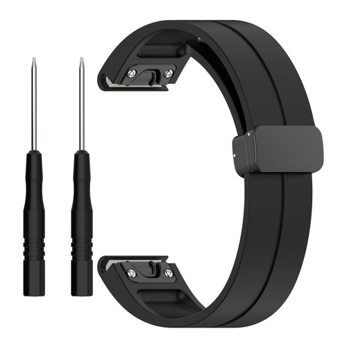 Correa silicona con hebilla-D Garmin Forerunner 970 (negro)