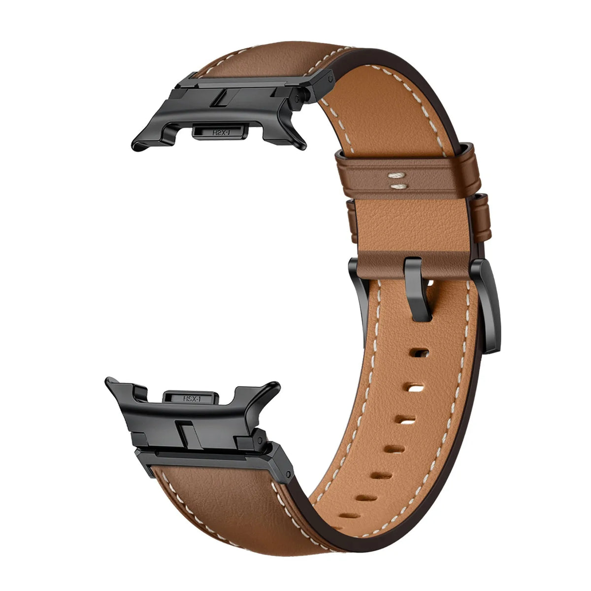 Premium Leather Strap, brown, without a watch, 3/4 front view