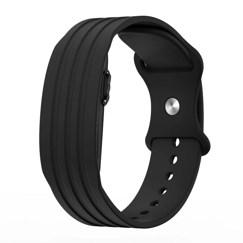 Silicone Strap 'Classic', black, without a watch, 3/4 front view