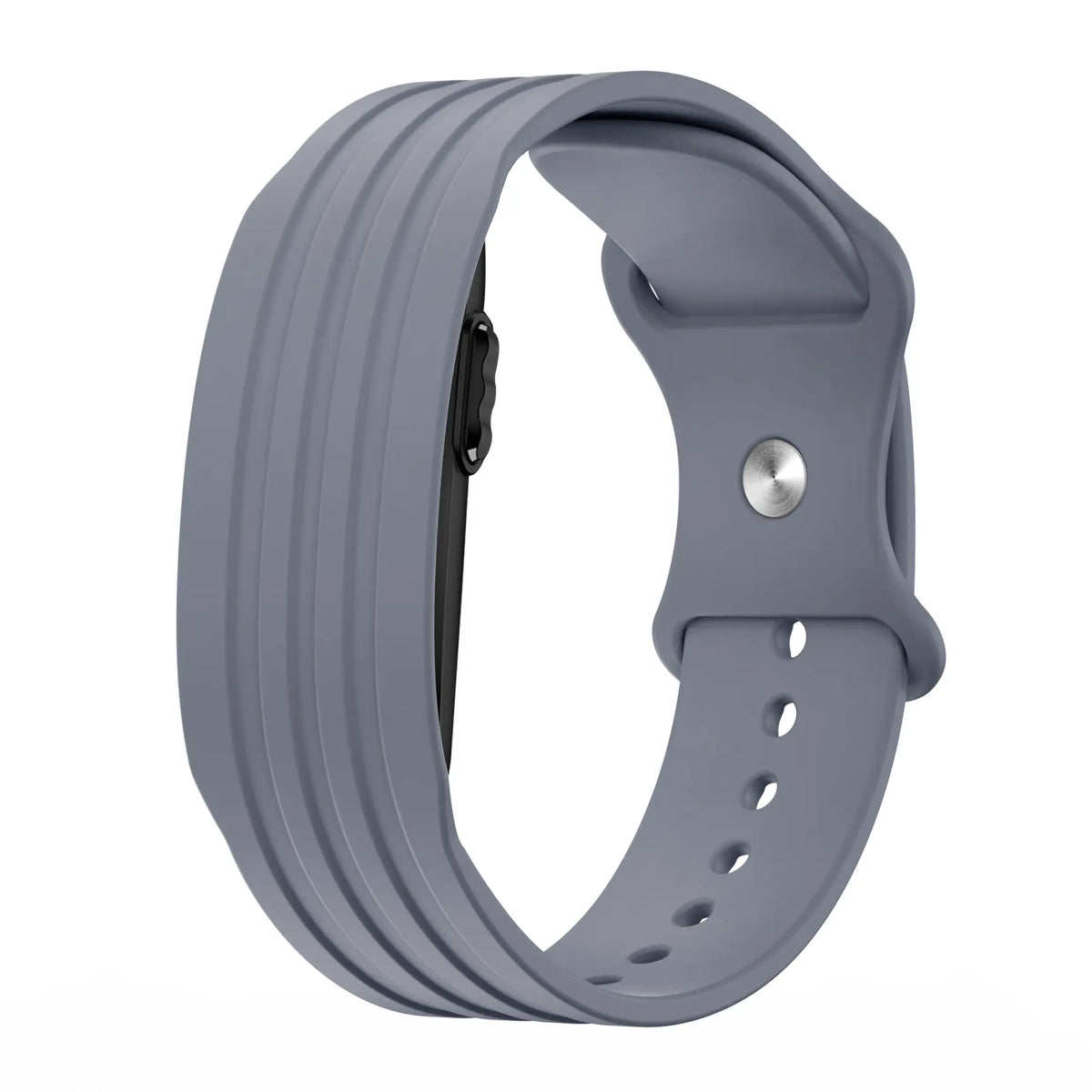 Silicone Strap 'Classic', grey-blue, without a watch, 3/4 front view