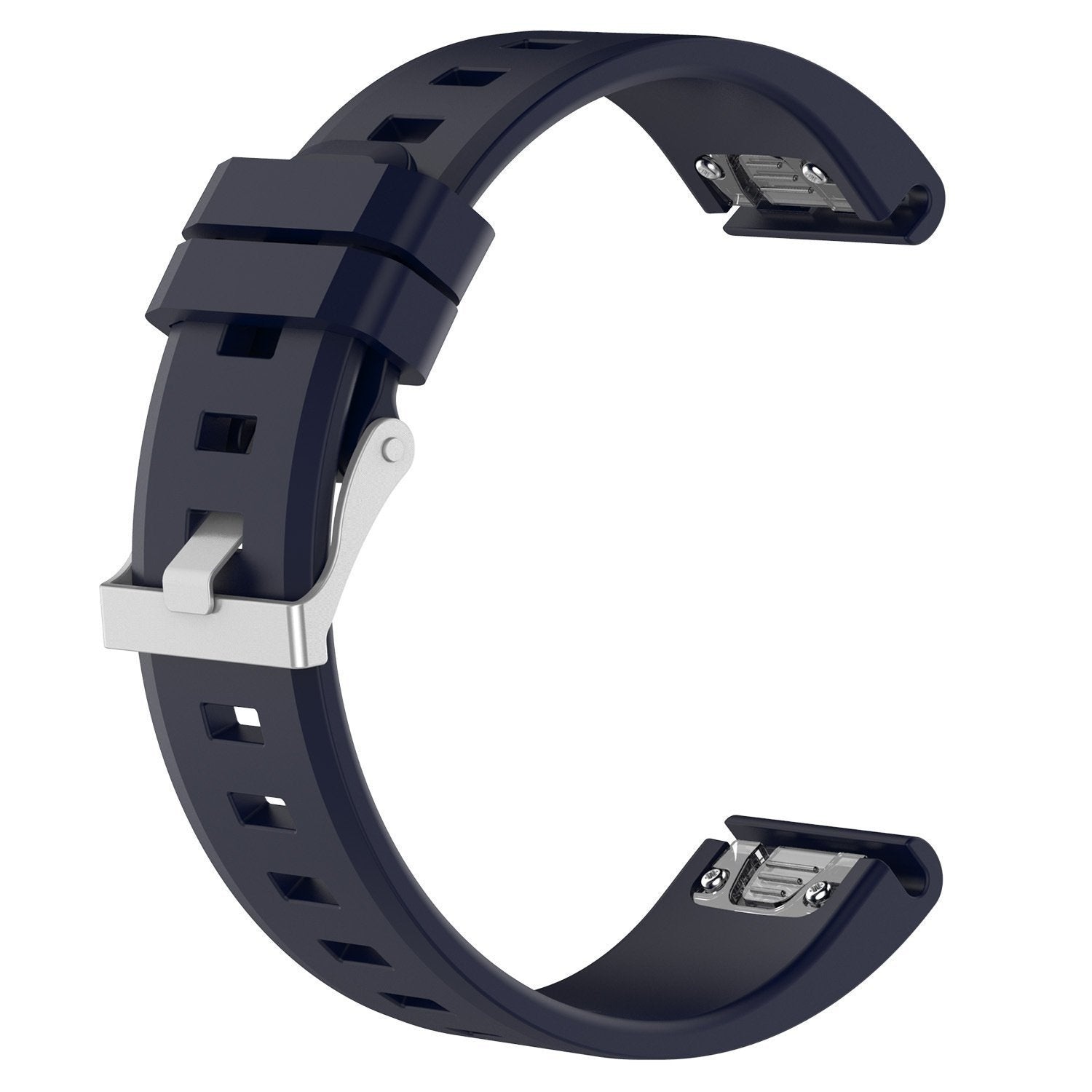 Glossy Silicone Strap, dark blue, without a watch, 3/4 front view