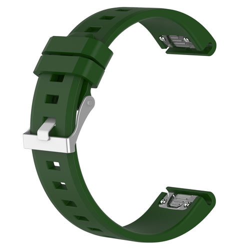 Garmin D2 Mach 2 - 47mm Glänzendes Silikonarmband (Armee Grün)