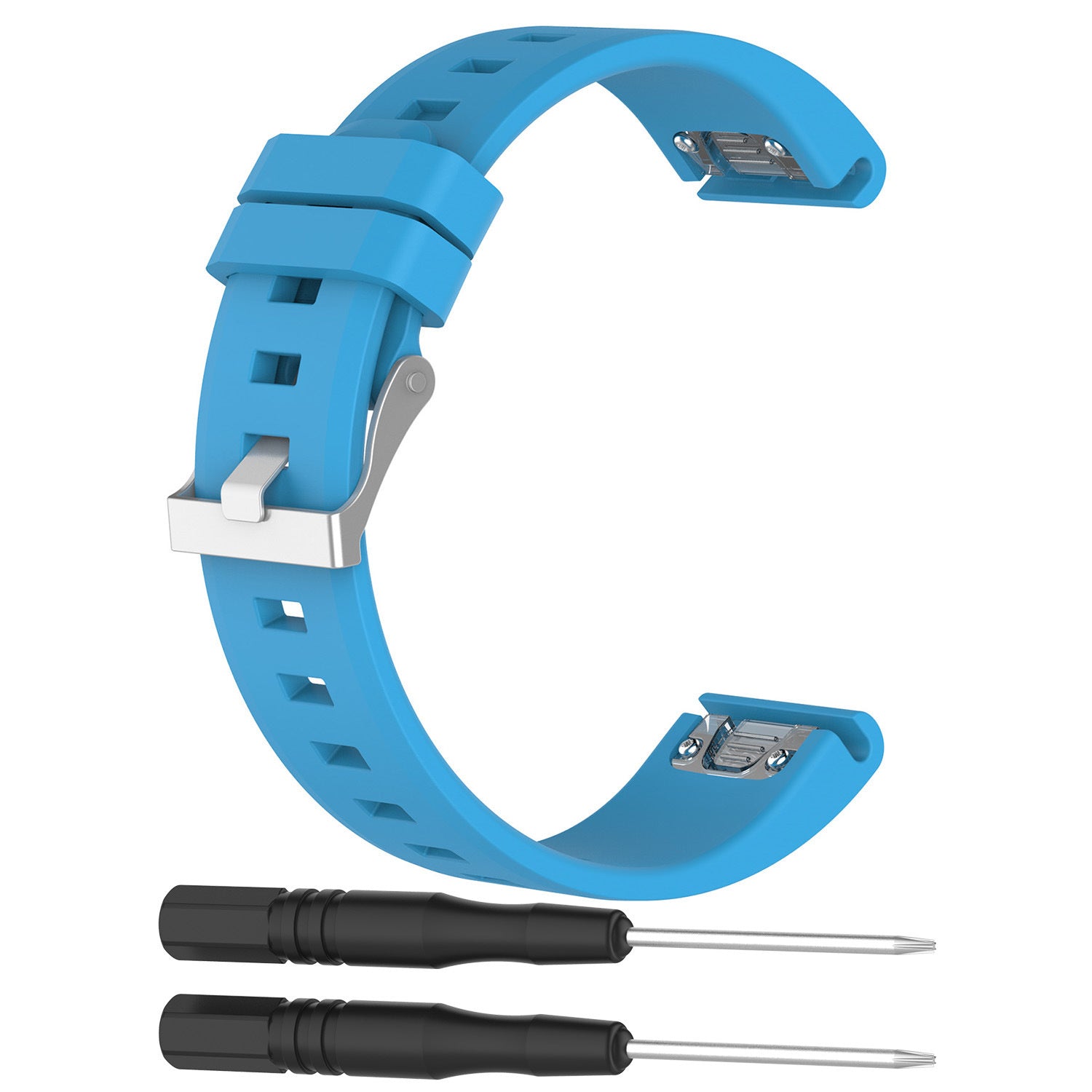 Garmin Approach S70 - 42mm Glänzendes Silikonarmband (Hell Blau)