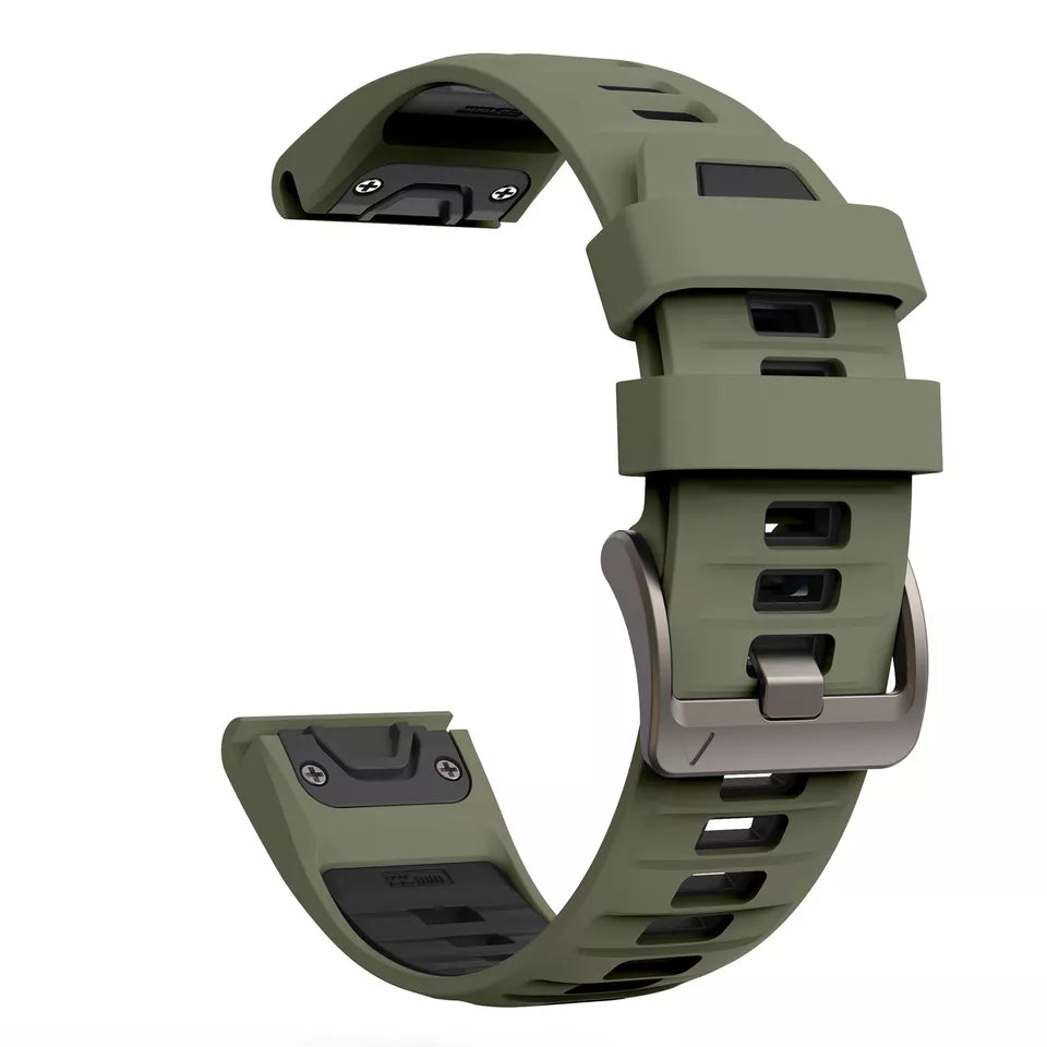 Garmin Fenix 8 Pro - 51mm Sport Armband mit Schnalle (Olivgrün/Schwarz)