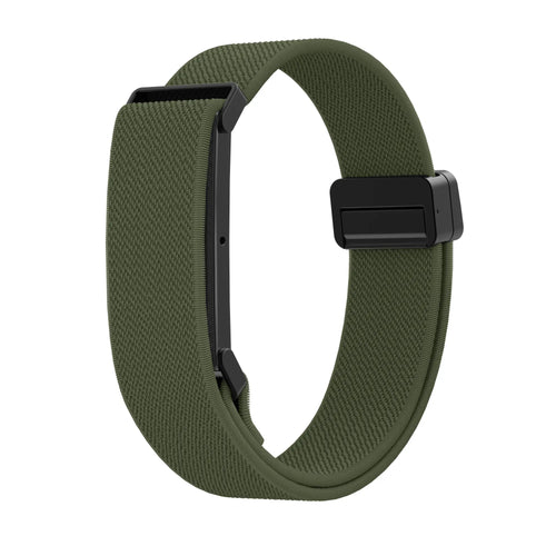 Nylon Strap with D-buckle, army green, without a watch, 3/4 front view