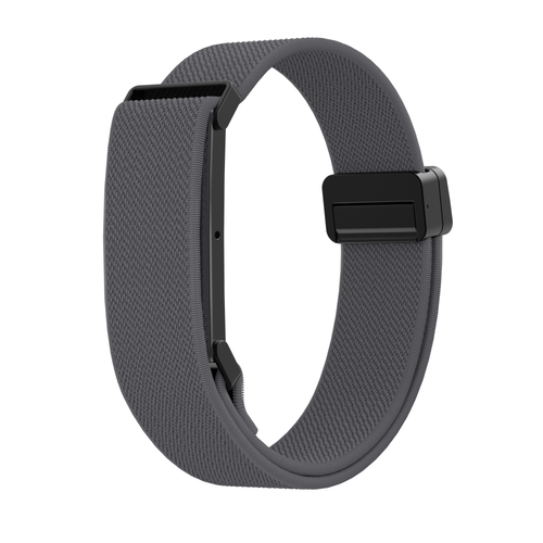 Biceps Nylon Bracelet with D-buckle, dark grey, without a watch, 3/4 front view