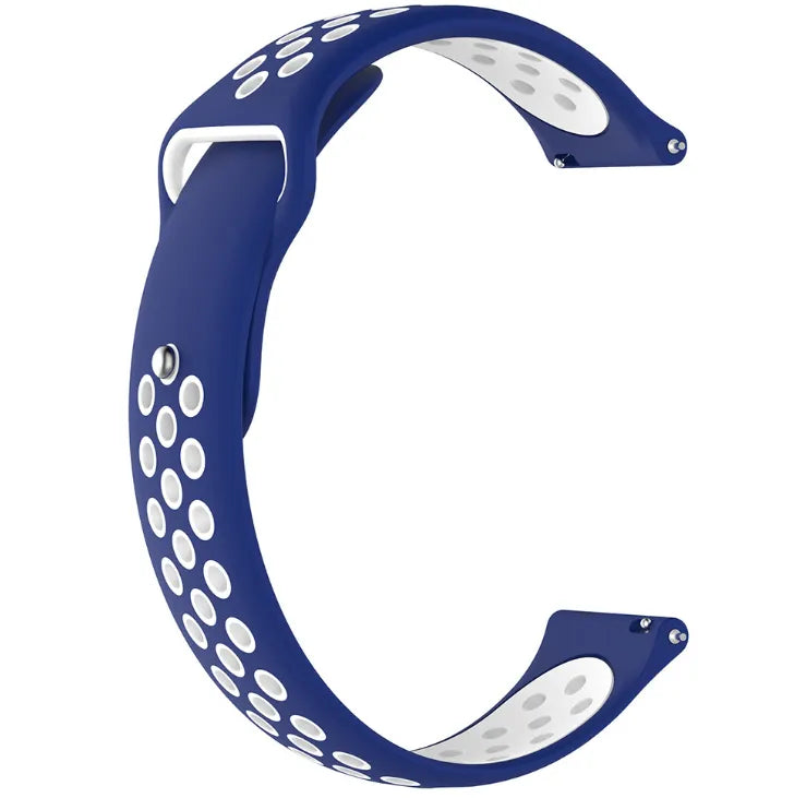 Silicone Sport Strap, blue/white, without a watch, 3/4 front view