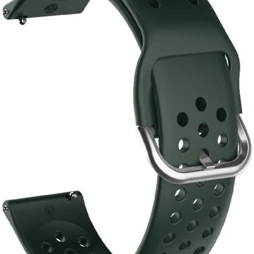Breathable Silicone Strap, army green, without a watch, 3/4 front view