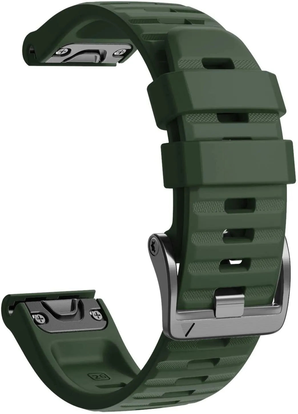 Silicone Strap, dark green, without a watch, 3/4 front view