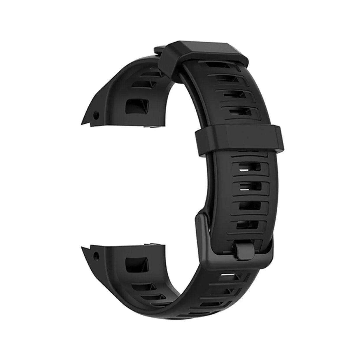 Silicone Strap, black, without a watch, 3/4 front view