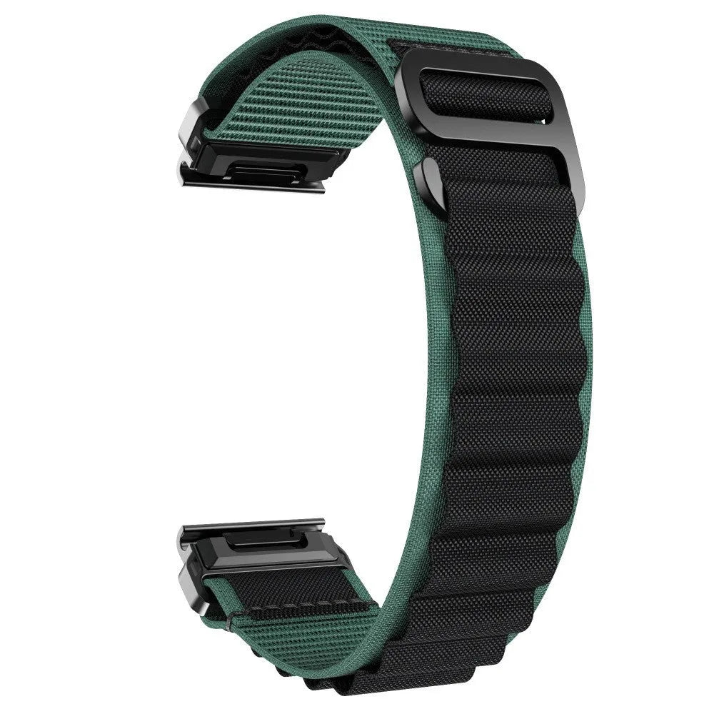 Alpine Nylon Strap, green/black, without a watch, 3/4 front view