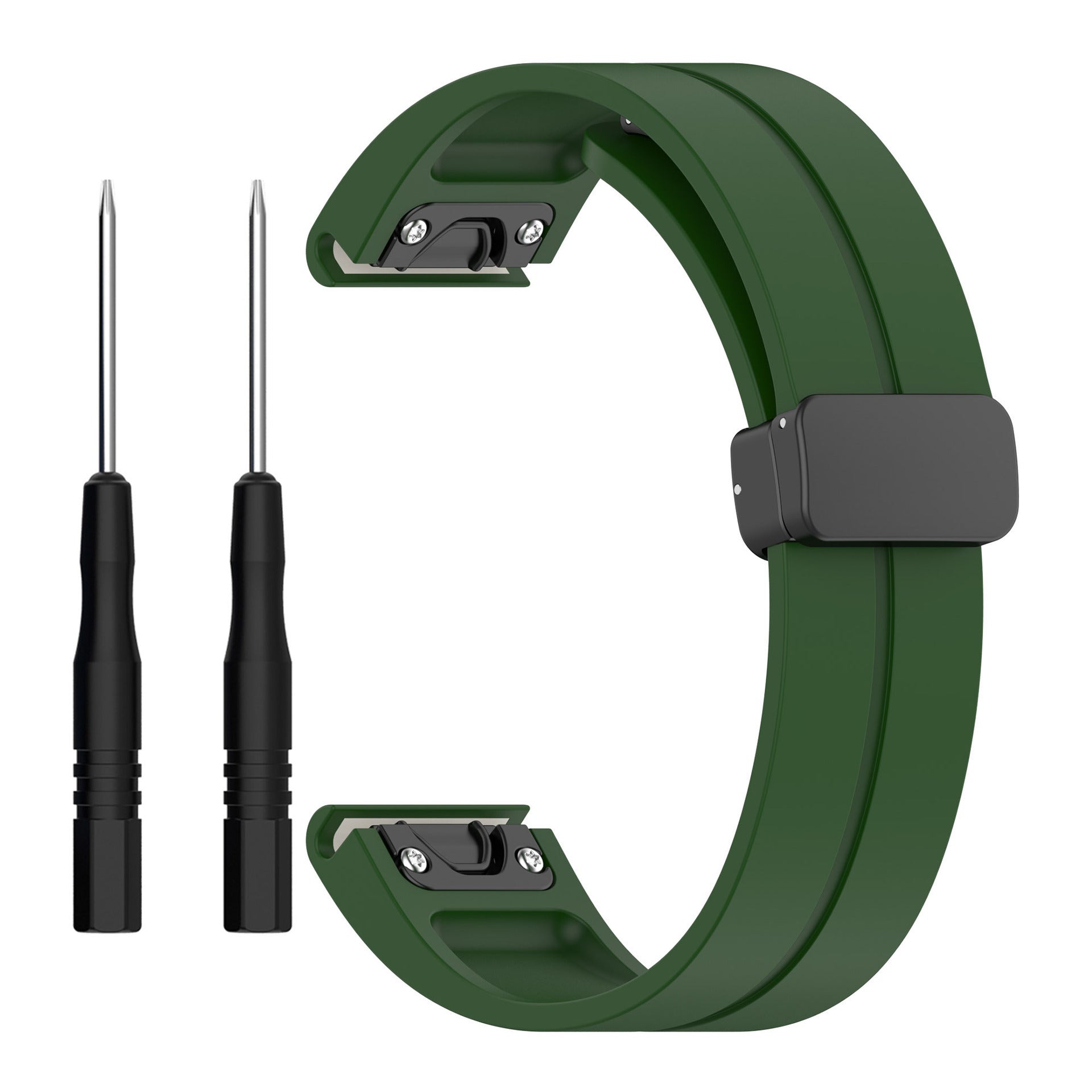 Garmin Quatix 7 D-Buckle Silicone Strap (Army Green)