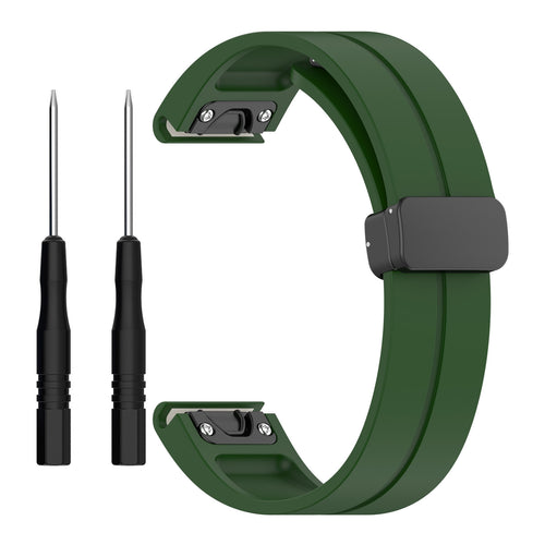 Correa silicona con hebilla-D Garmin Forerunner 745 (verde militar)