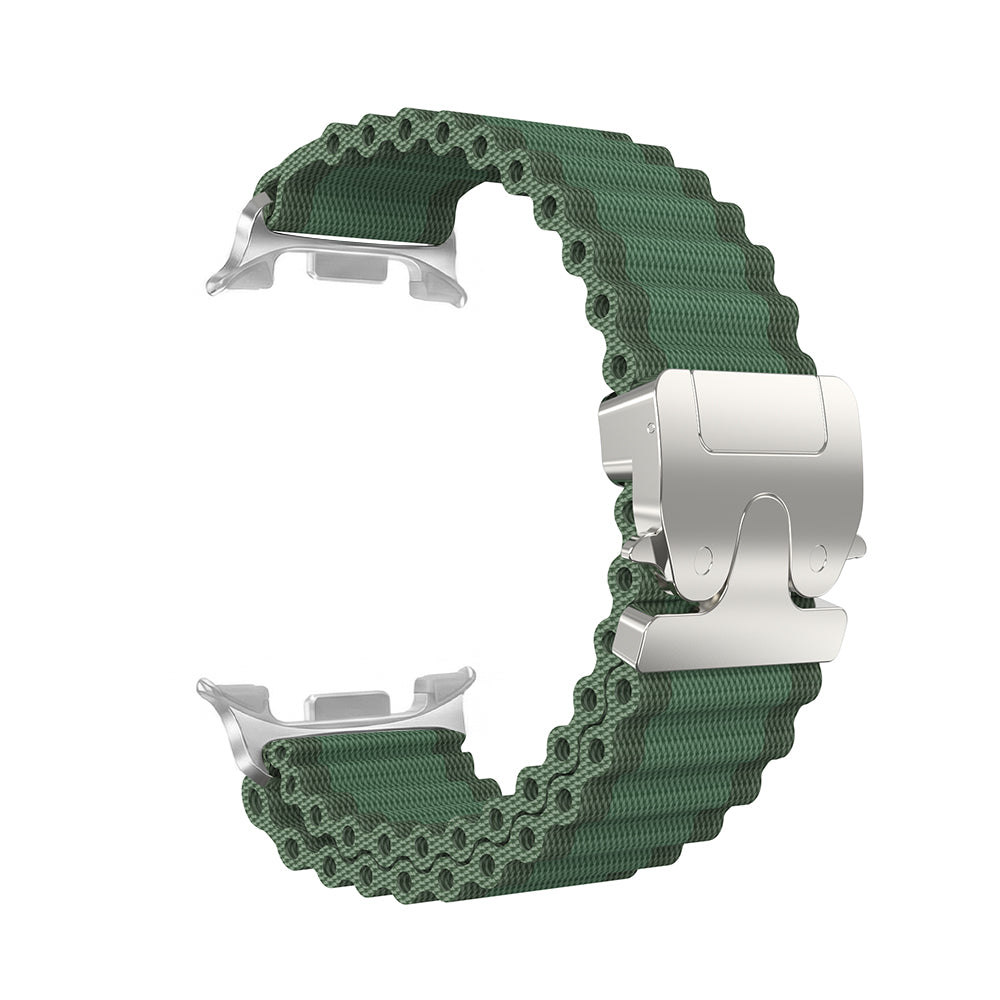 Correa nylon Outdoor con hebilla-P Samsung Galaxy Watch 8 - 40mm (verde/plata)