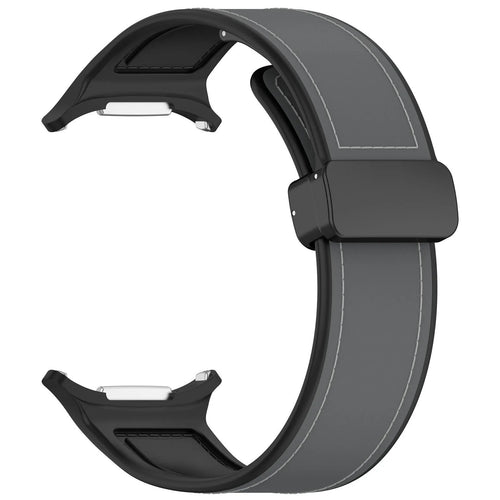 Leather Hybrid Strap, grey, without a watch, 3/4 front view