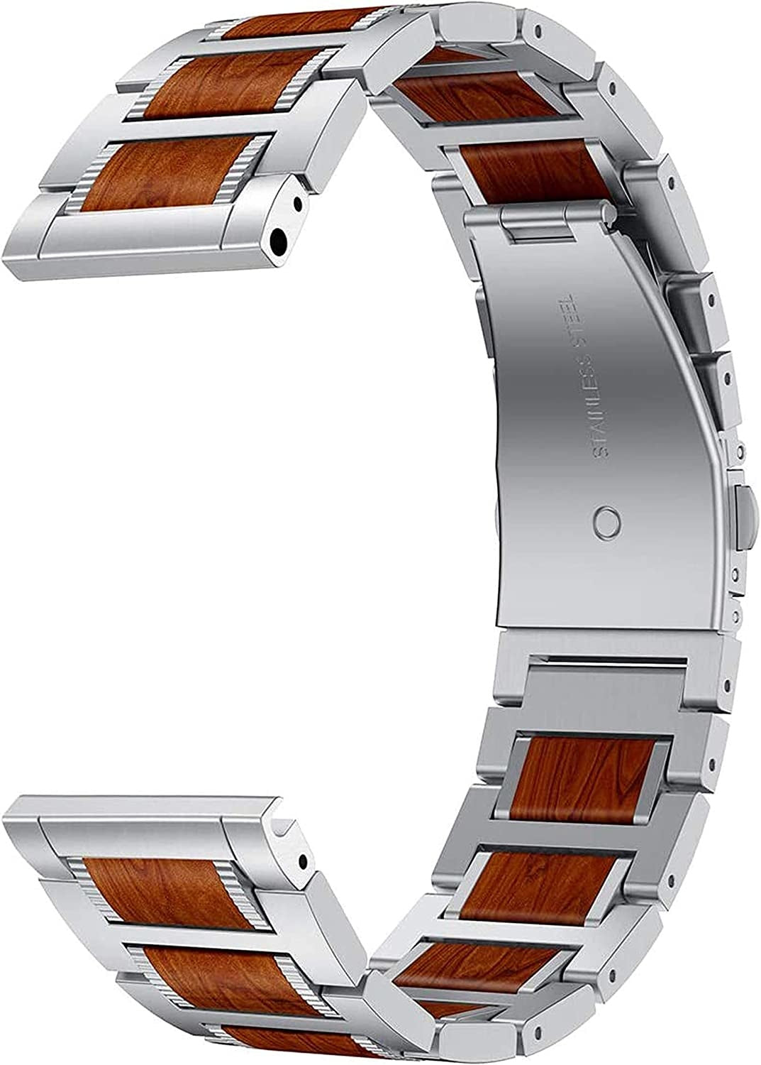 Correa acero/madera Garmin Vivoactive 4 (plateado)