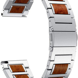 Gard Pro Health Smartwatch 3 - 48mm houten/stalen band (zilver)