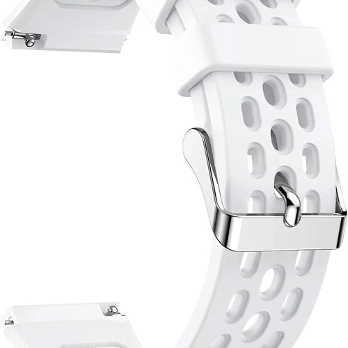 Breathable Silicone Strap, white, without a watch, 3/4 front view
