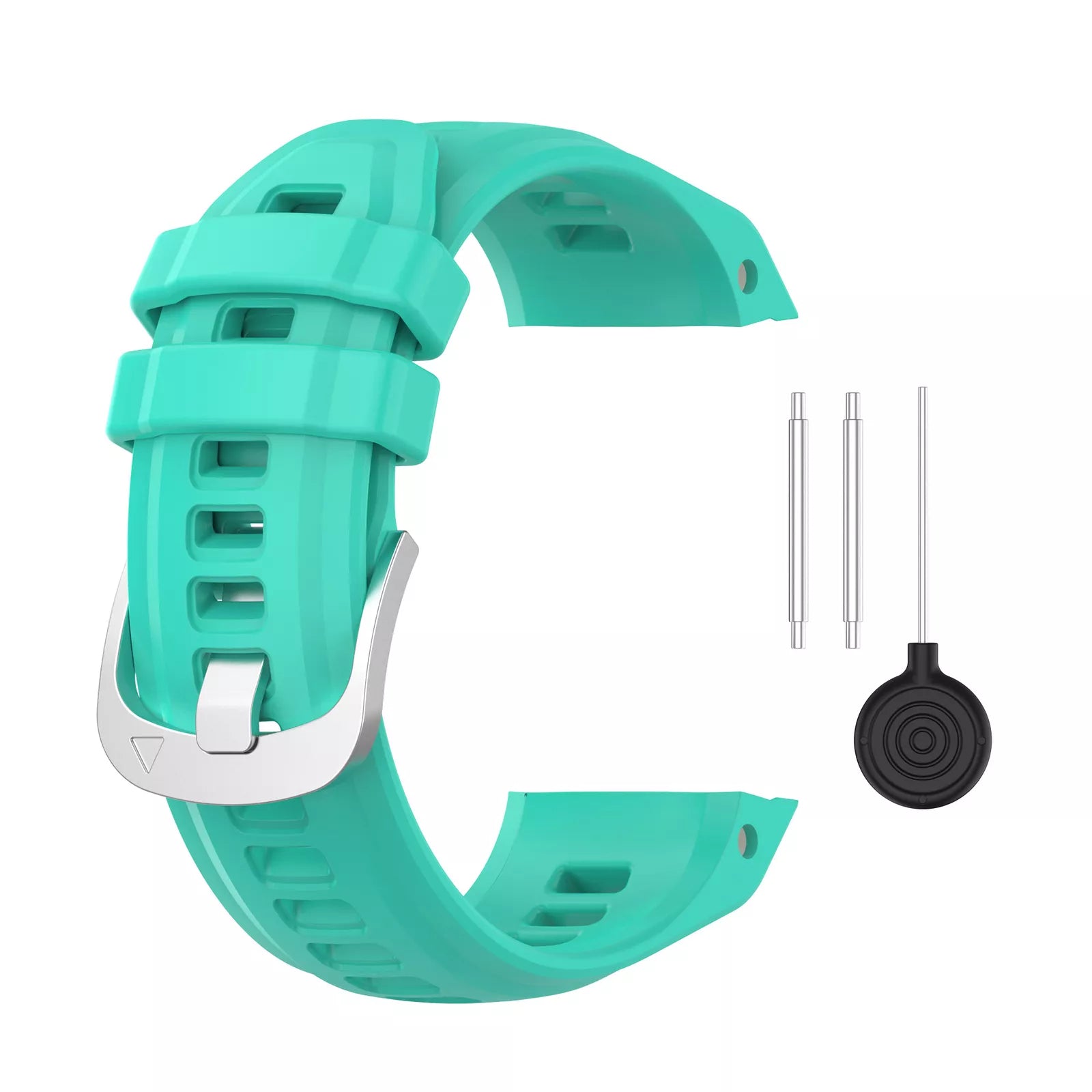 Silicone Strap, aqua, without a watch, 3/4 front view