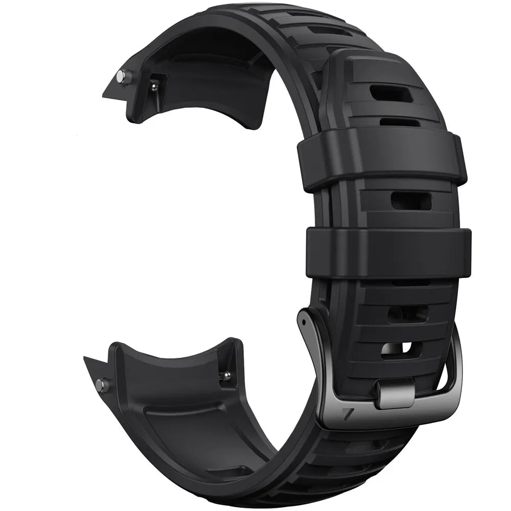 Silicone Strap, black, without a watch, 3/4 front view