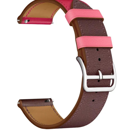 Amazfit GTS 4 Leather Duo Strap (Bright Pink/Dark Brown)