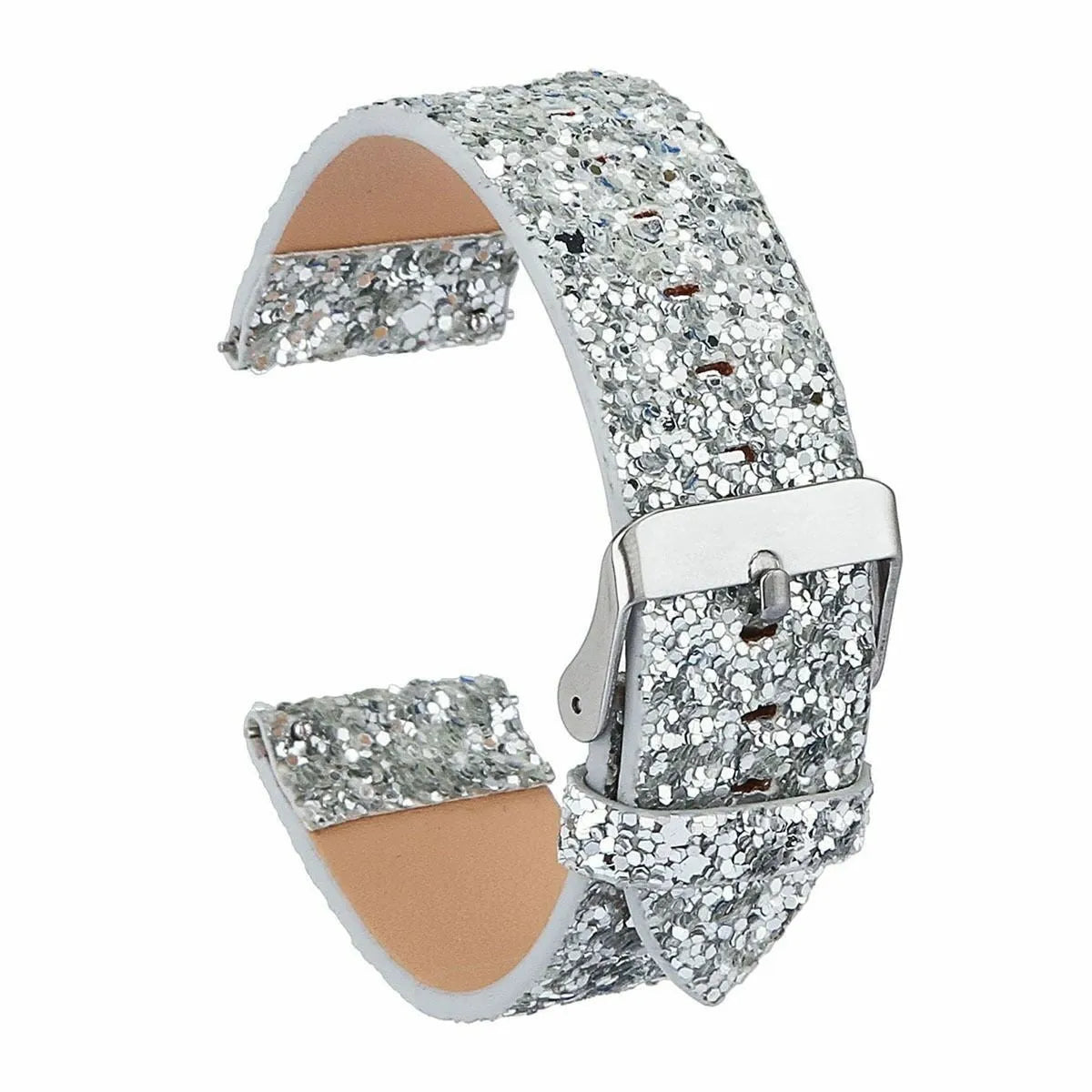 Amazfit Active Glitter Leather Strap (Silver)