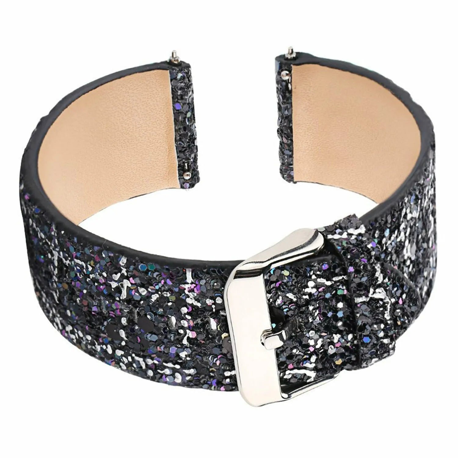 Amazfit Active Glitter Leather Strap (Black)