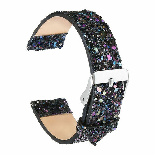 Withings Steel HR Sport Glitzerndes Lederarmband (Schwarz)