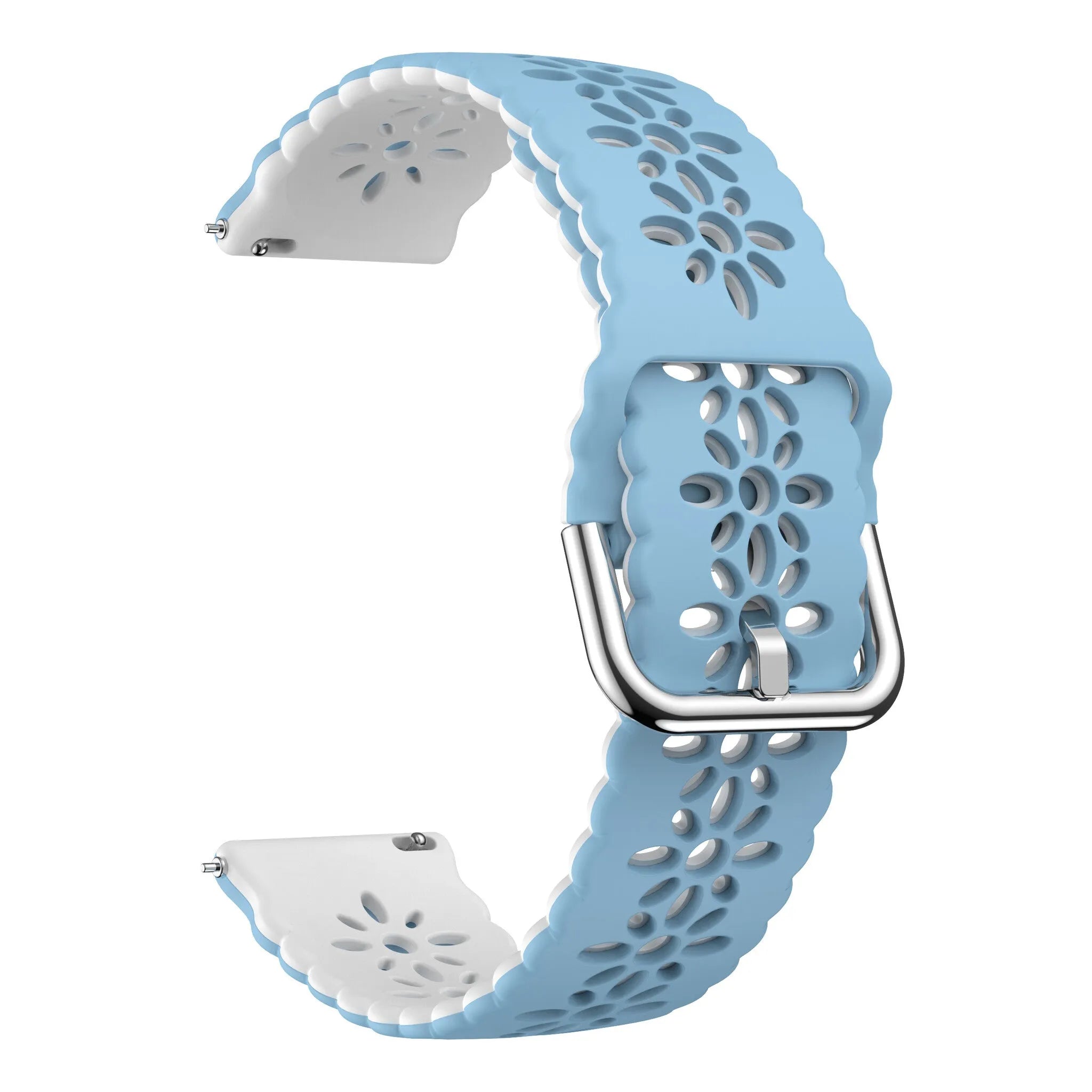 Amazfit Active Patterned Silicone Strap (Light Blue/White)