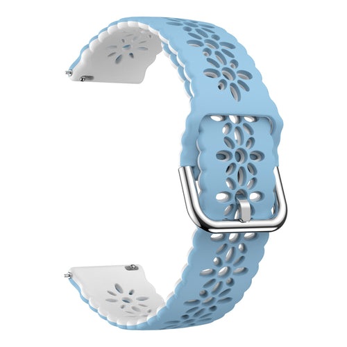 Withings ScanWatch Nova siliconen bandje met patroon (lichtblauw/wit)