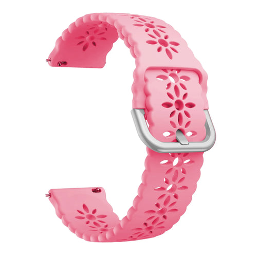 Patterned Silicone Strap, bright pink, without a watch, 3/4 front view