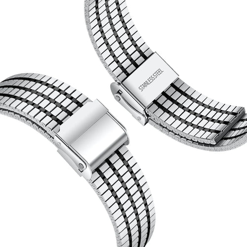 Bracelet acier fine Oppo Watch X (argent/noir)
