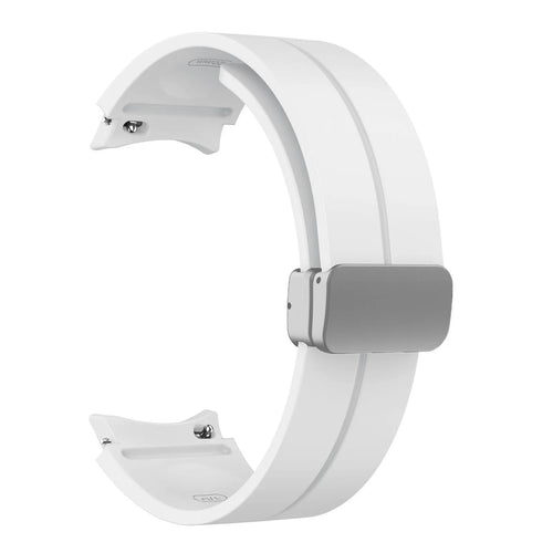 Silicone Magnetic Sport Strap, white, without a watch, 3/4 front view