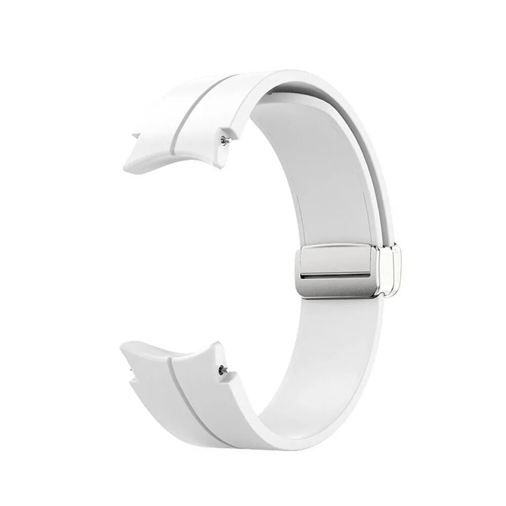 Silicone Magnetic Sport Strap, white, without a watch, 3/4 front view