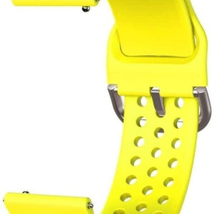 Breathable Silicone Strap, yellow, without a watch, 3/4 front view