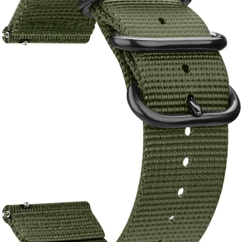 Nylon Buckle Strap, green, without a watch, 3/4 front view