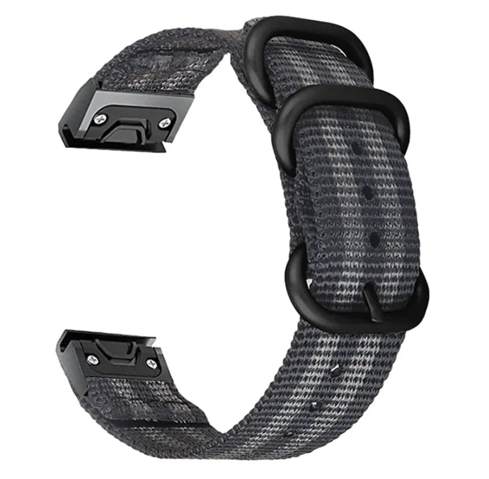 Garmin Fenix 5s/6s Nylon Strap with Buckle (Black/Grey)