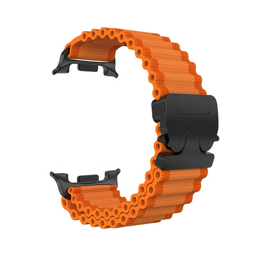 Correa nylon Outdoor con hebilla-P Samsung Galaxy Watch 8 Classic (naranja/negro)